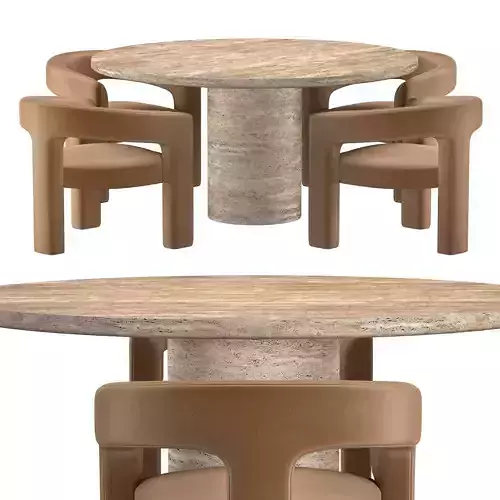 VITOLO TABLE and INES OPEN-BACK CHAIR