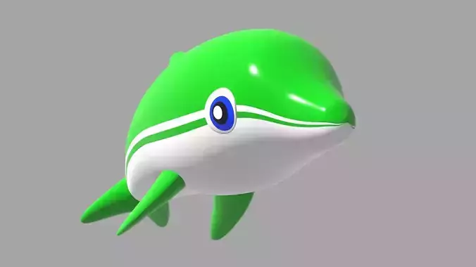 Inflatable dolphin green 3D model