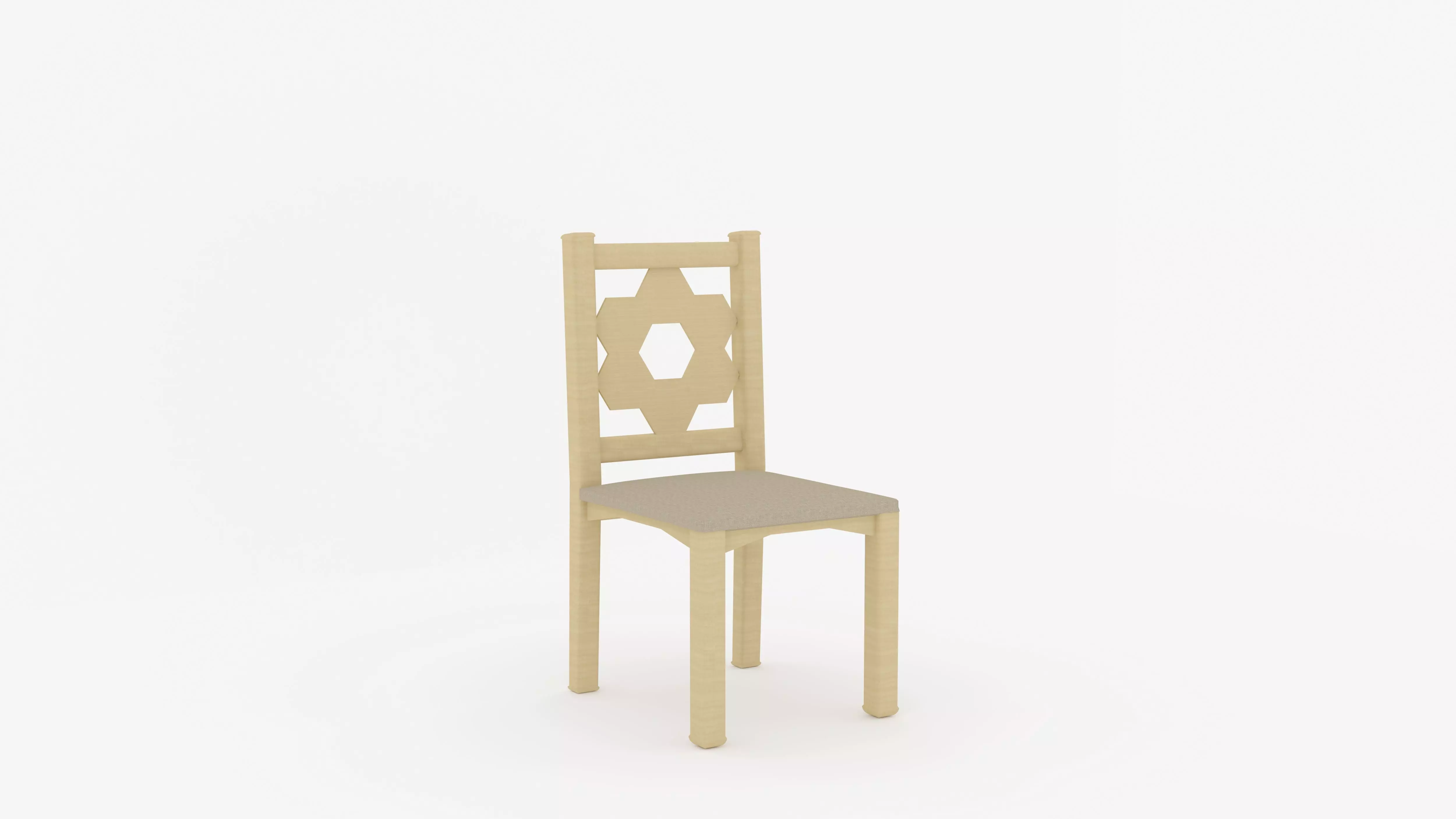 Honeycomb Hexagon Wood Chair Free low-poly 3D model