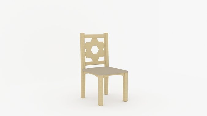Honeycomb Hexagon Wood Chair Free low-poly 3D model