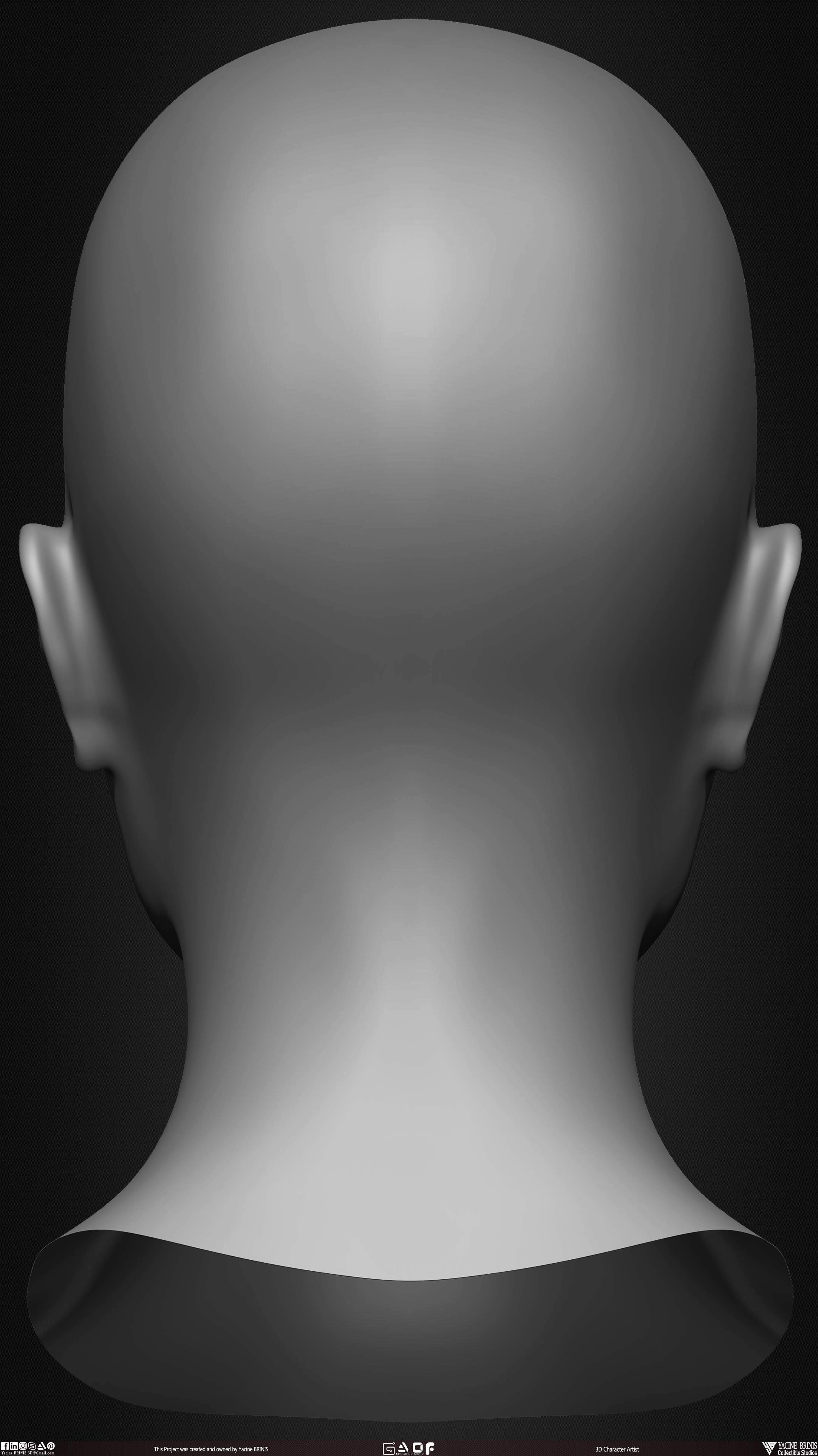 Female Head Basemesh Vol 01 Low-poly 3D model_17