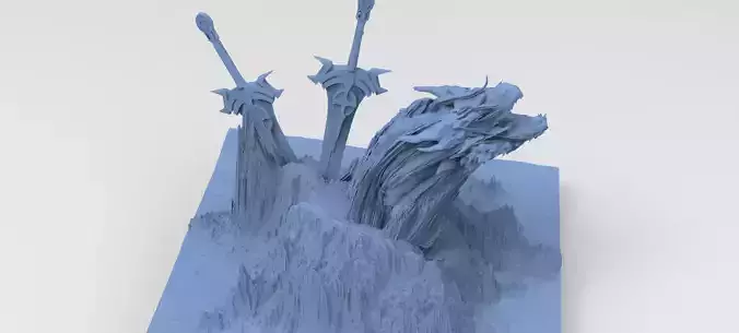 Dragon Clawed Spiked mountain swords 3D model