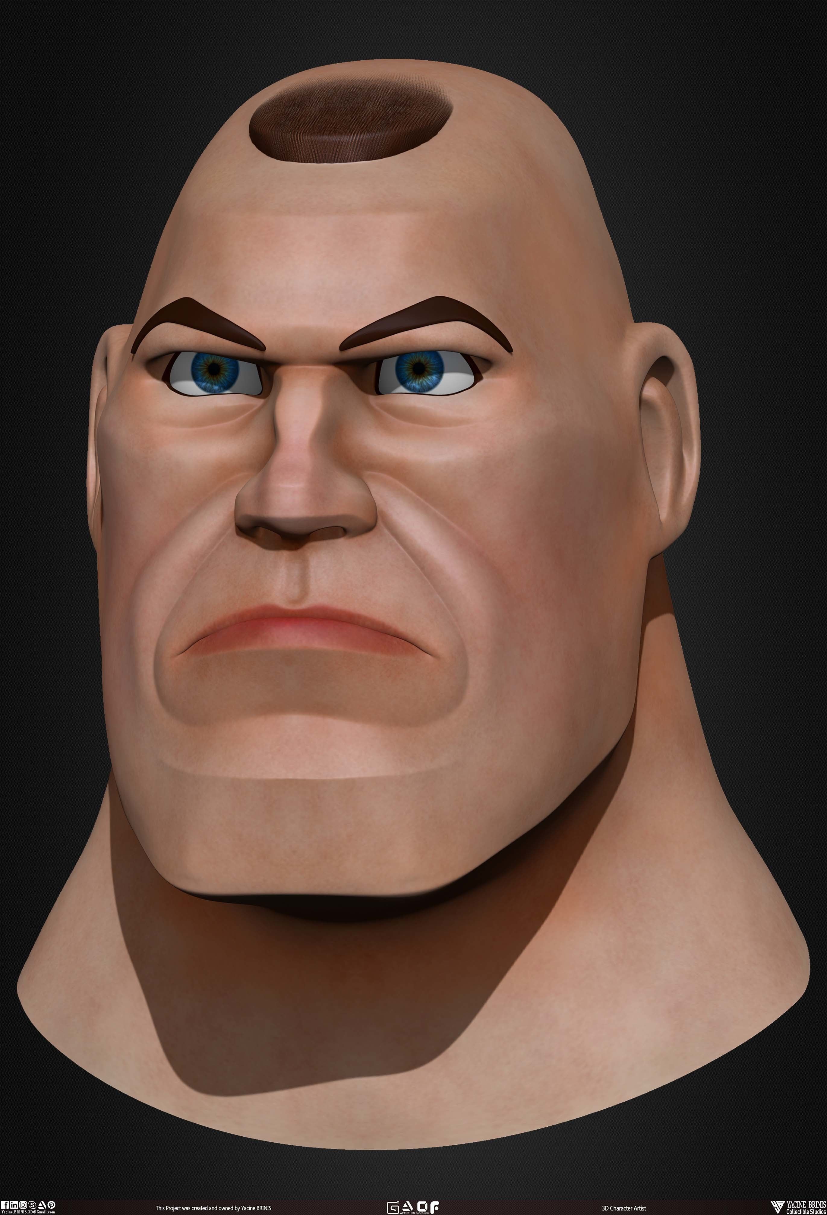 Cartoon Male Head Basemesh Vol 01 Low-poly 3D model_29