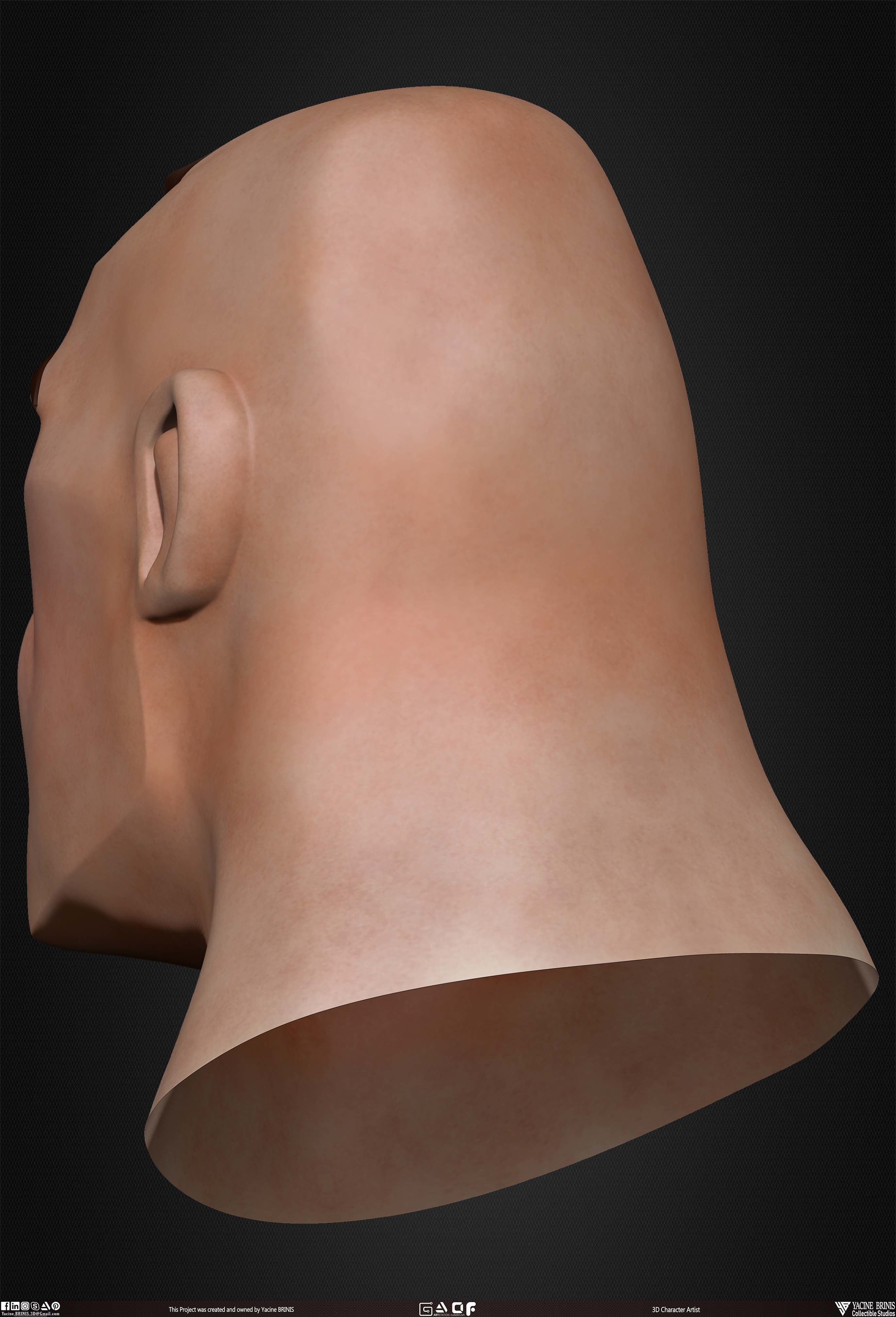 Cartoon Male Head Basemesh Vol 01 Low-poly 3D model_19