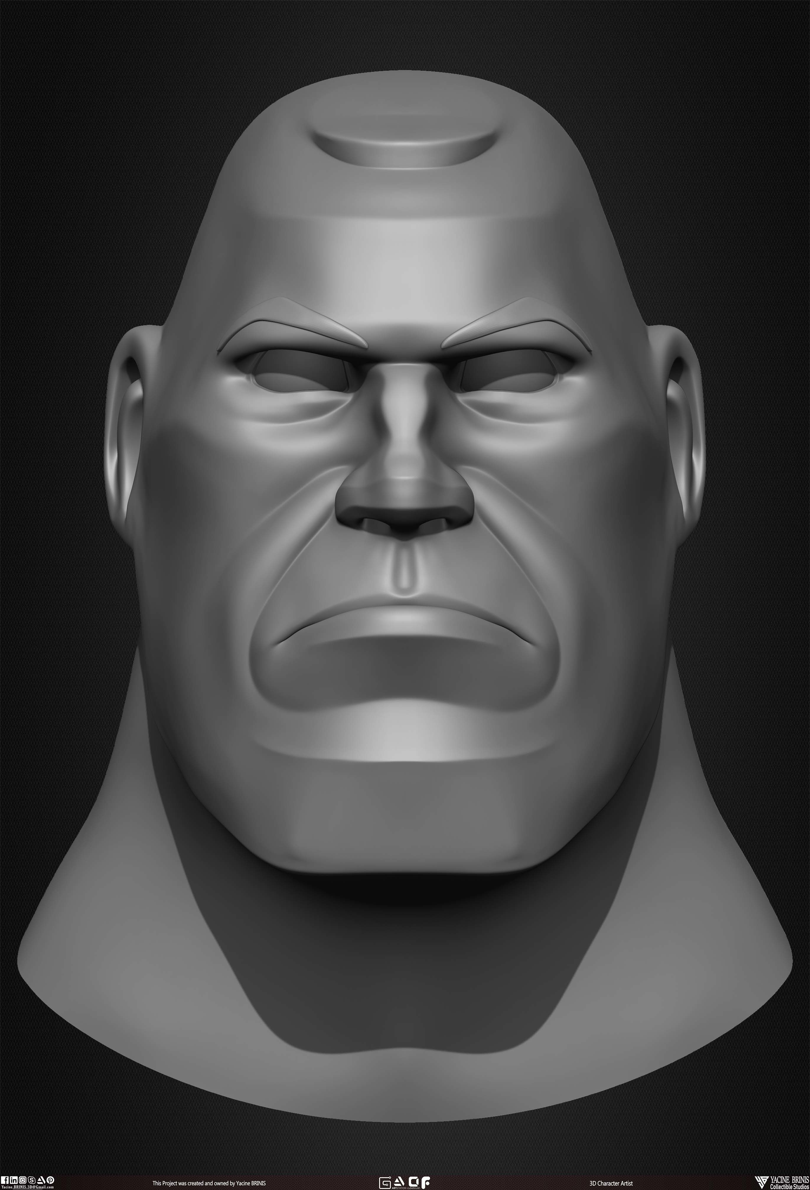Cartoon Male Head Basemesh Vol 01 Low-poly 3D model_33