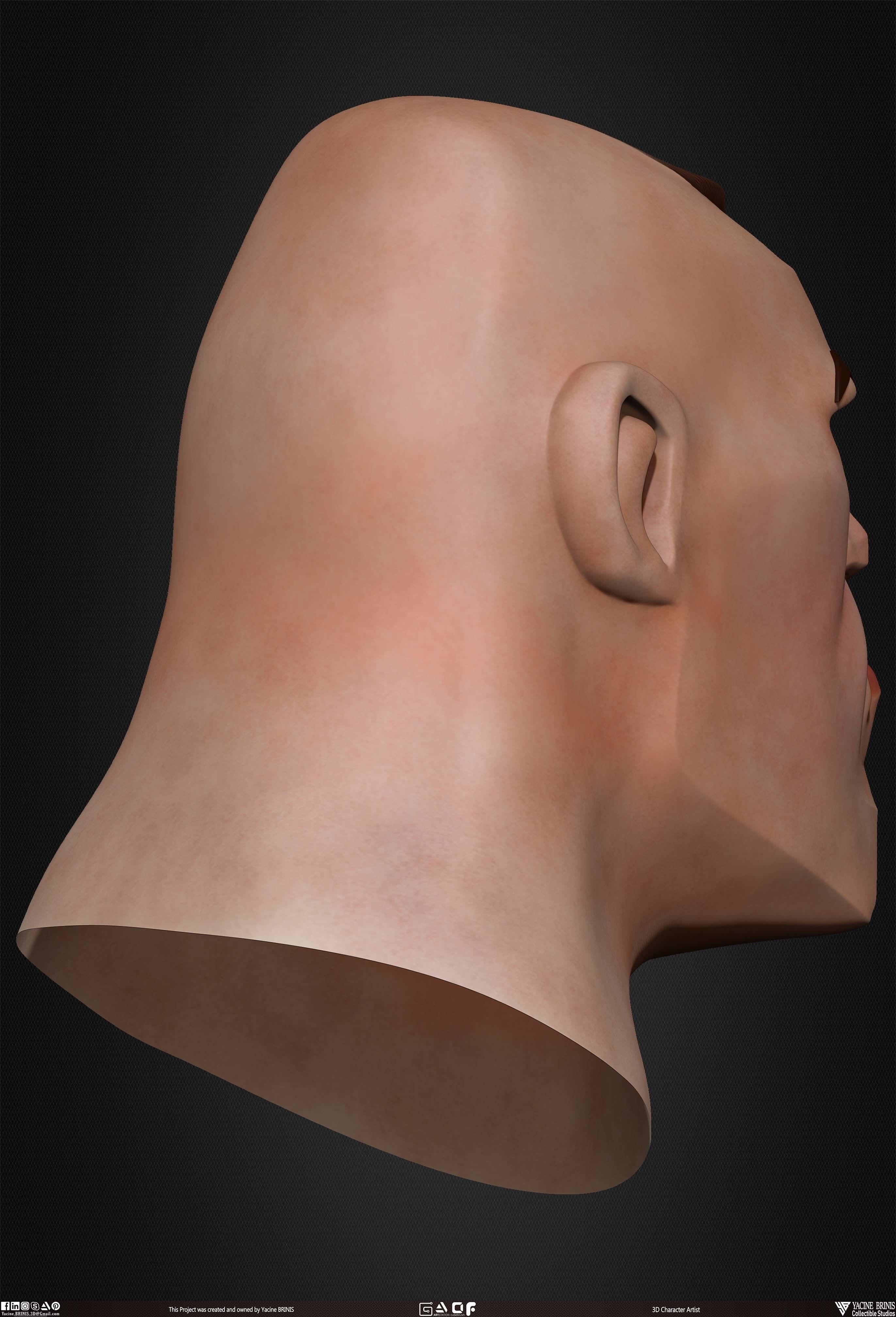 Cartoon Male Head Basemesh Vol 01 Low-poly 3D model_27