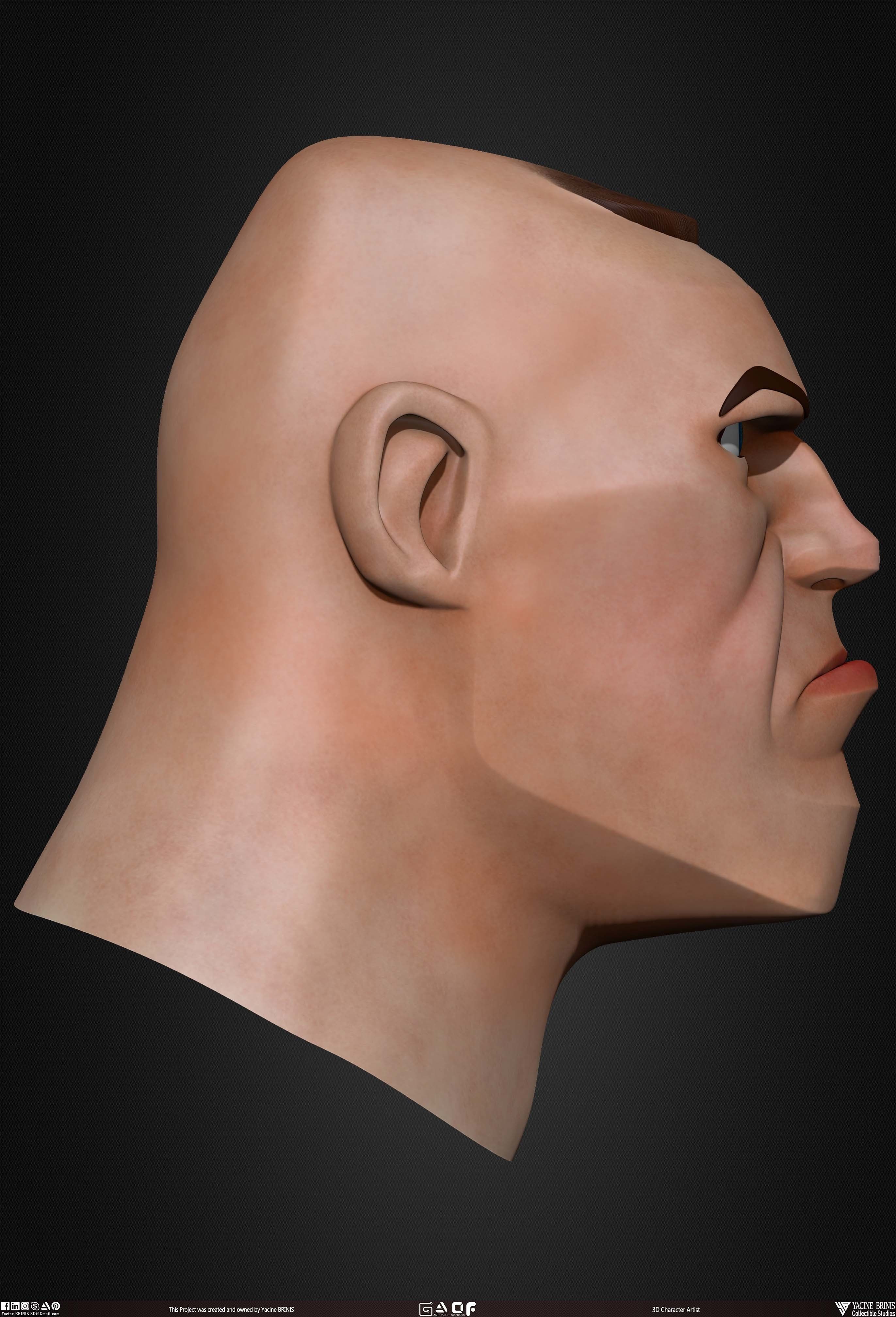 Cartoon Male Head Basemesh Vol 01 Low-poly 3D model_26