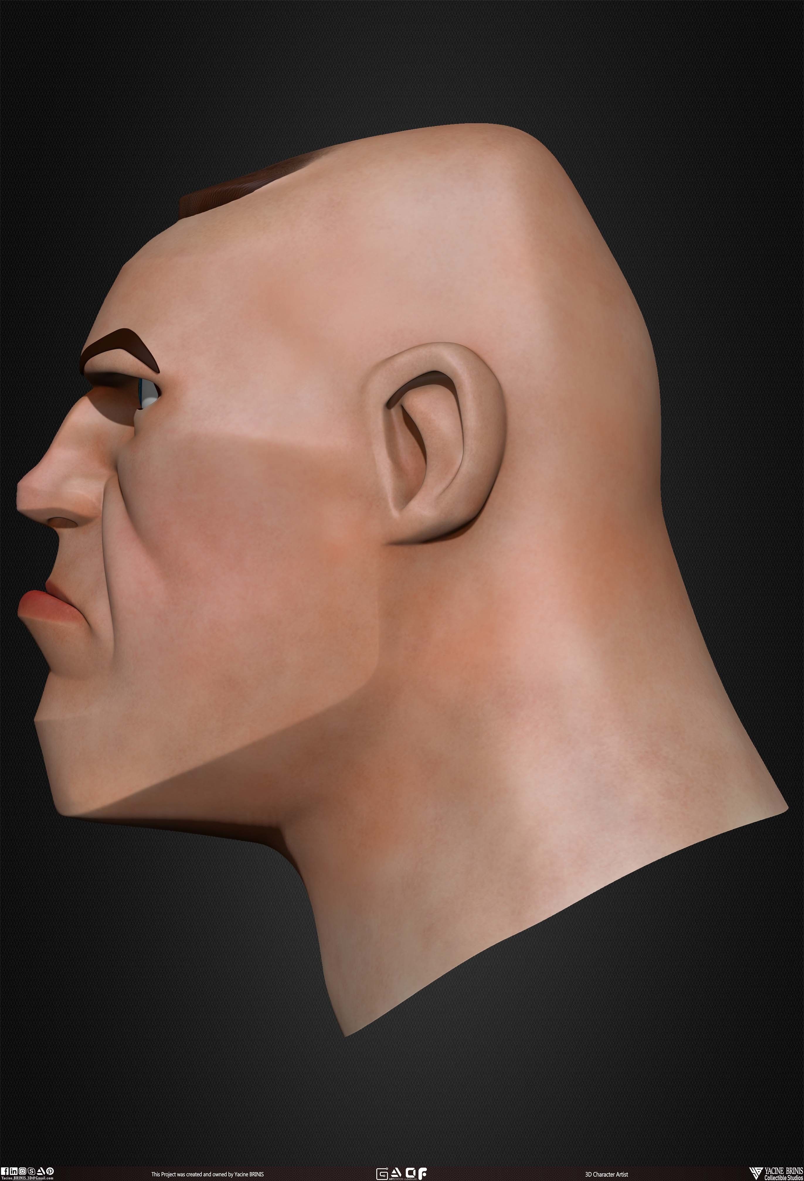 Cartoon Male Head Basemesh Vol 01 Low-poly 3D model_23