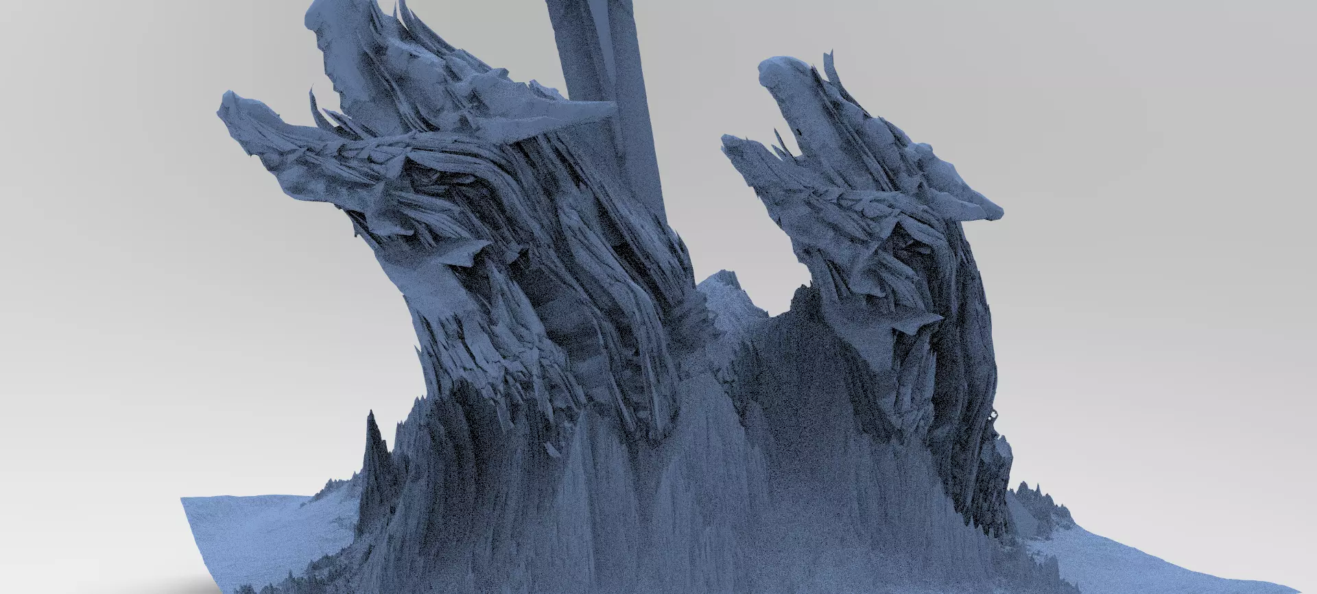 Dragon Clawed Spiked mountain swords 2 3D model_0