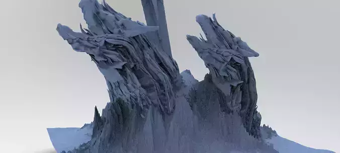 Dragon Clawed Spiked mountain swords 2 3D model