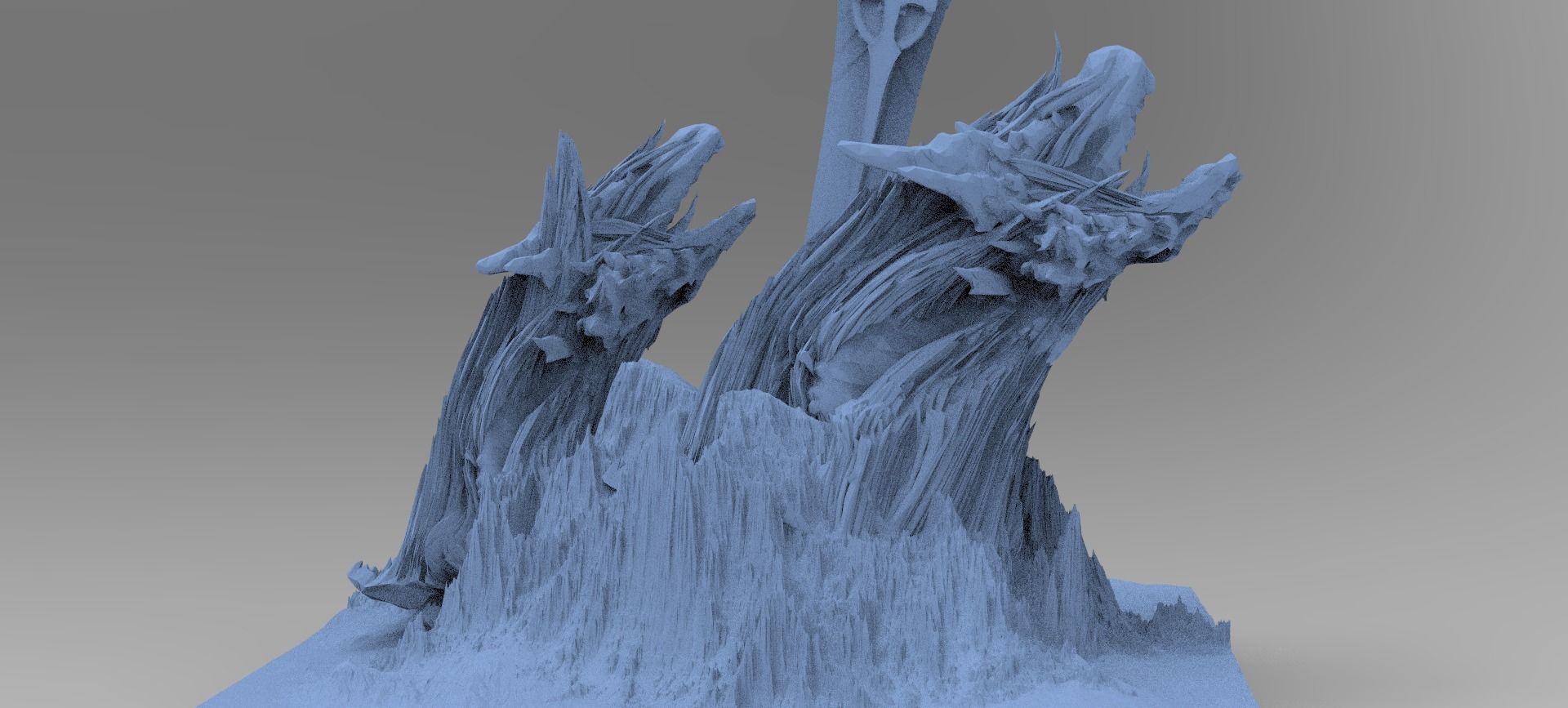 Dragon Clawed Spiked mountain swords 2 3D model_1