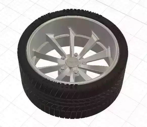 TSW Aileron Wheels with Tires and Brakes for 3D Print 3D print model