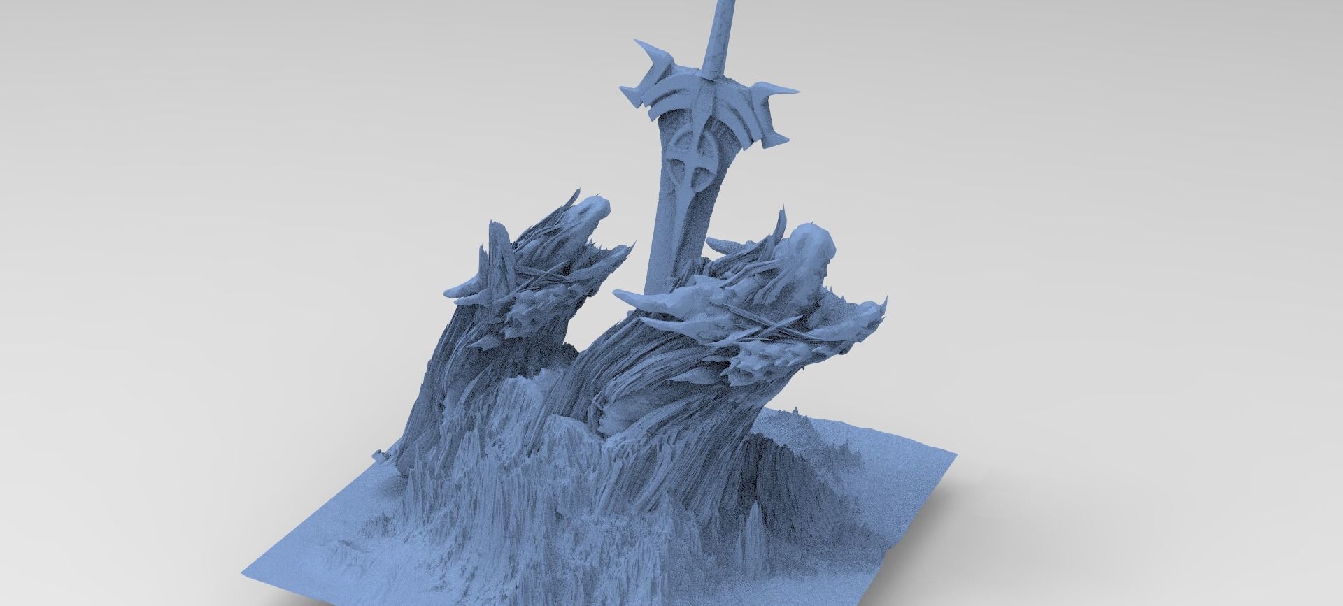 Dragon Clawed Spiked mountain swords 3  3D model_1