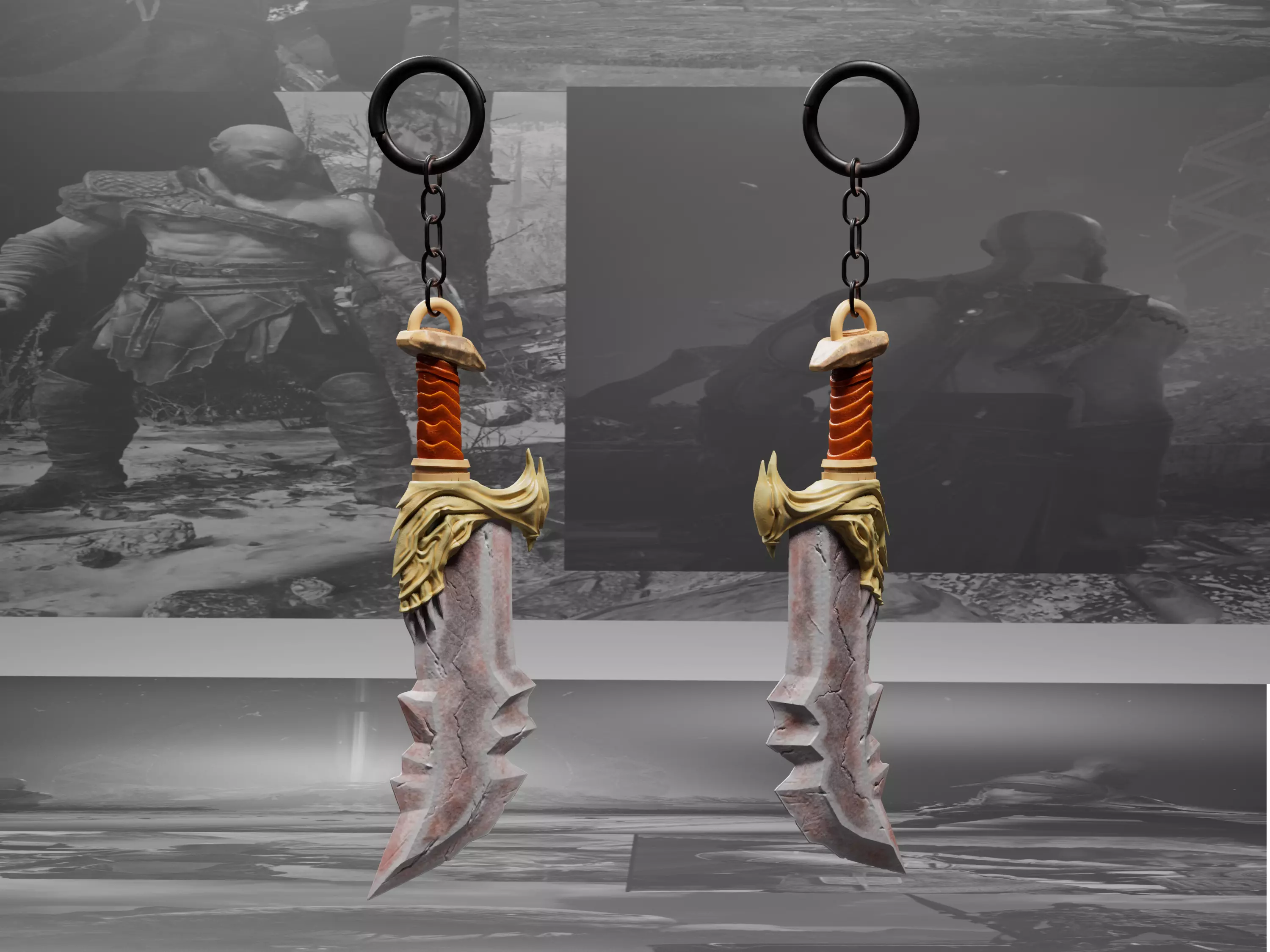 KRATOS BLADES OF CHAOS - GOD OF WAR PROP 3D print model_0