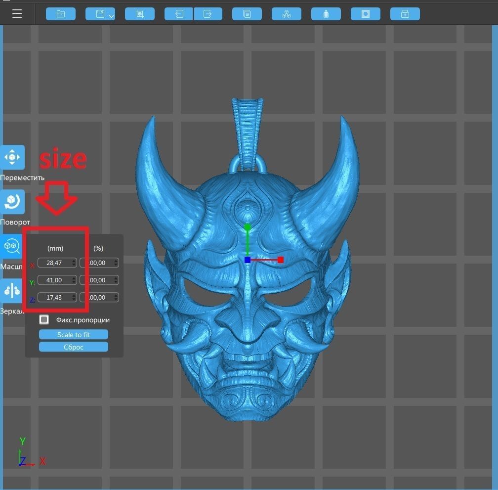 Hannya mask pendant Oni Mask Samurai Mask necklace 3D model 3D print model_16