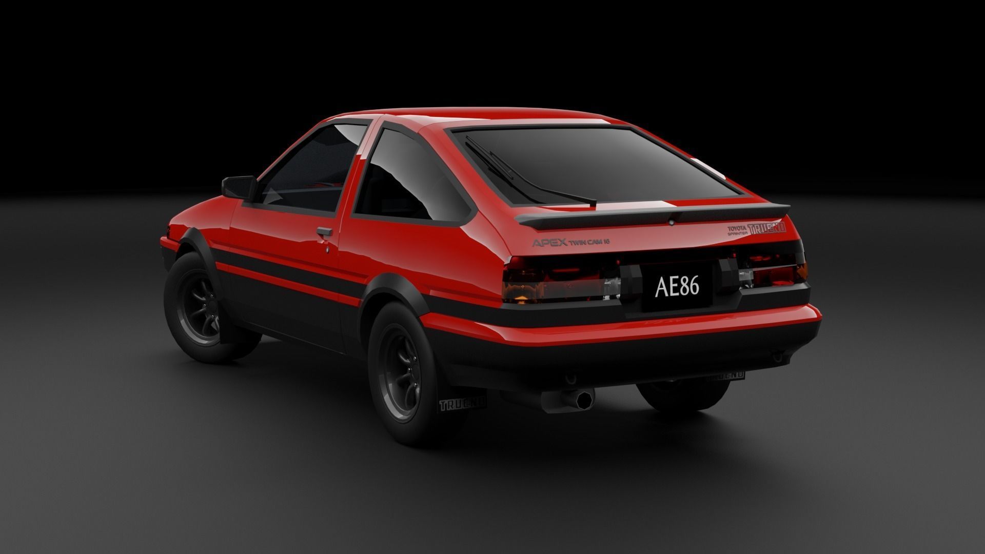 Toyota Sprinter AE86 Trueno Low-poly 3D model_1