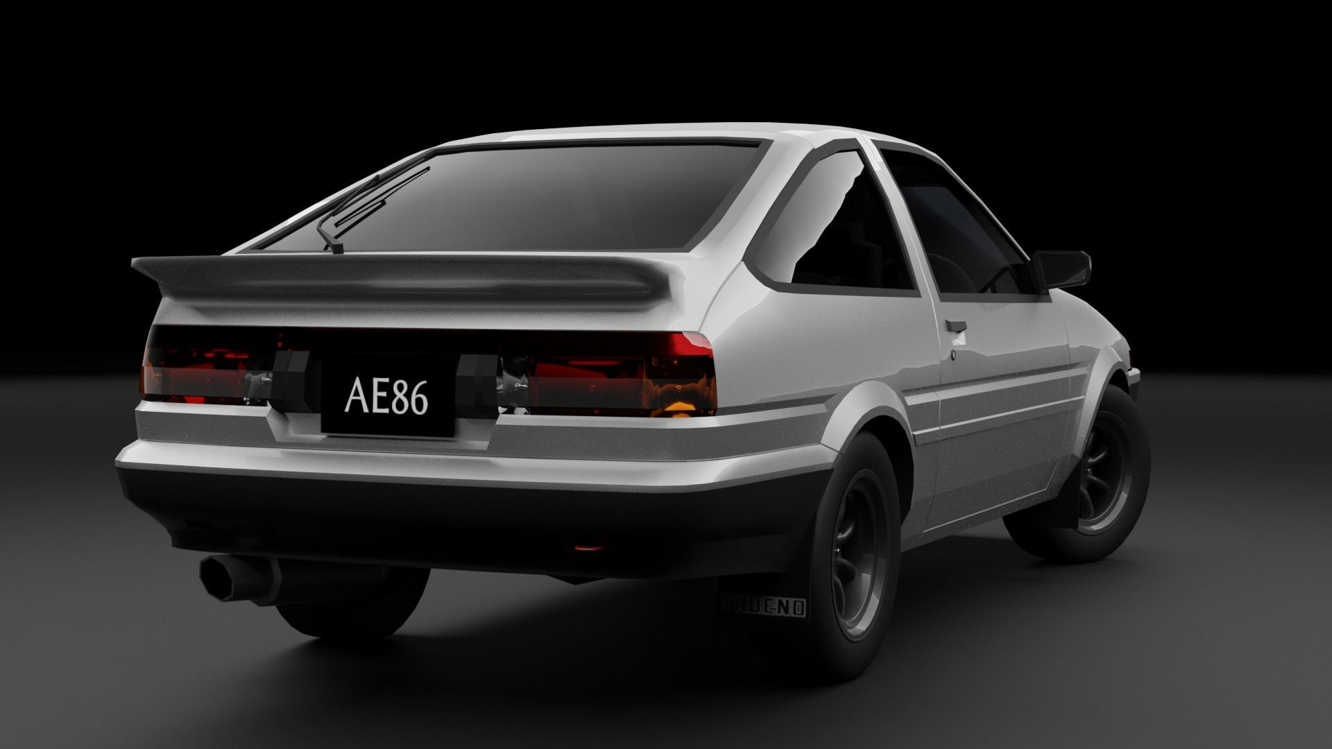 Toyota Sprinter AE86 Trueno Low-poly 3D model_4