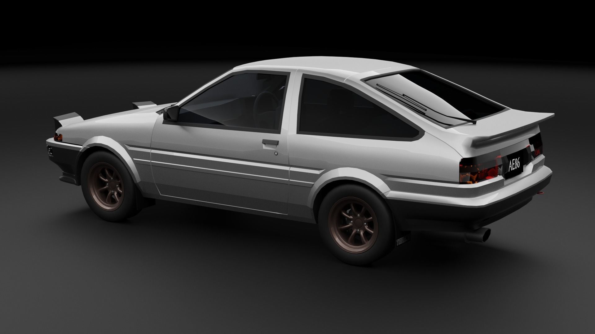 Toyota Sprinter AE86 Trueno Low-poly 3D model_6