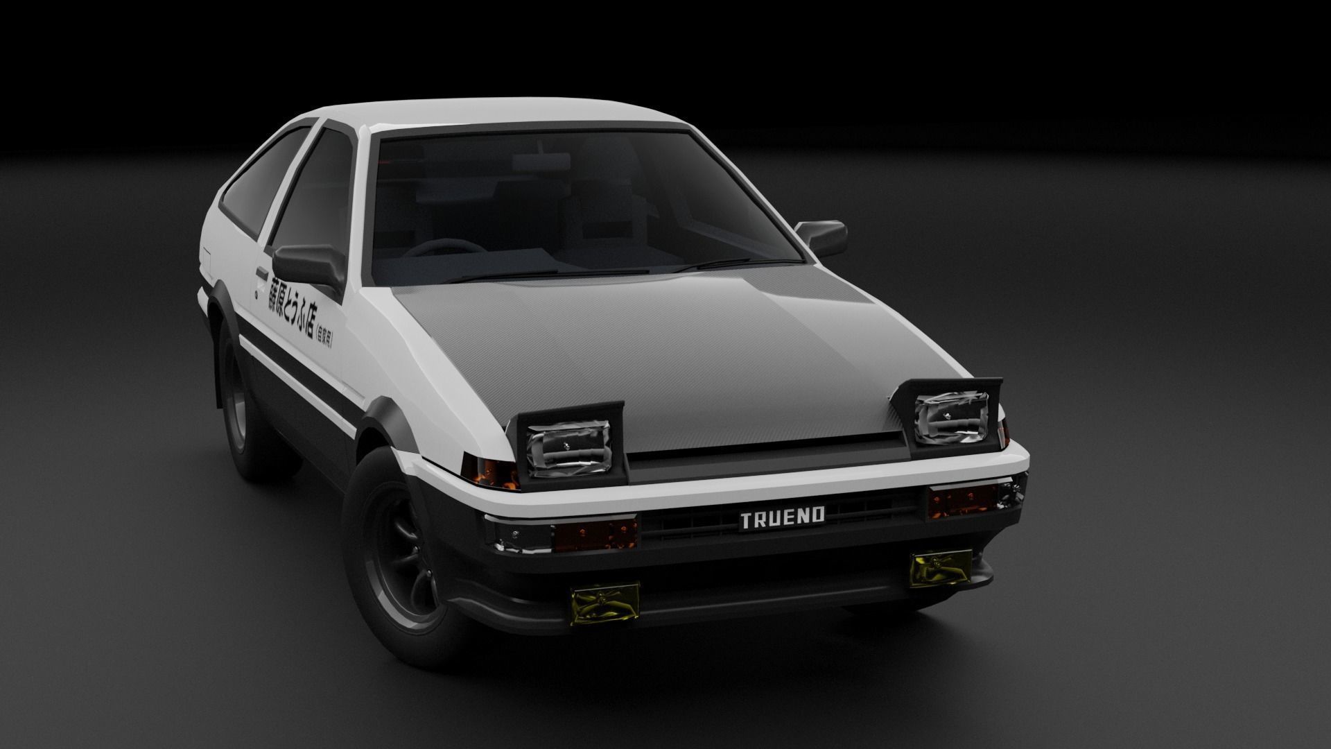 Toyota Sprinter AE86 Trueno Low-poly 3D model_3