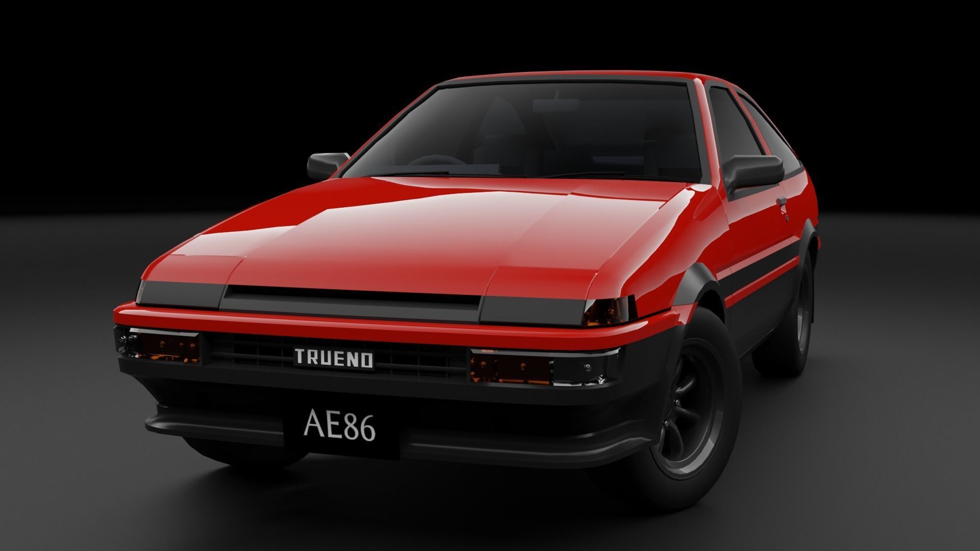Toyota Sprinter AE86 Trueno Low-poly 3D model_2