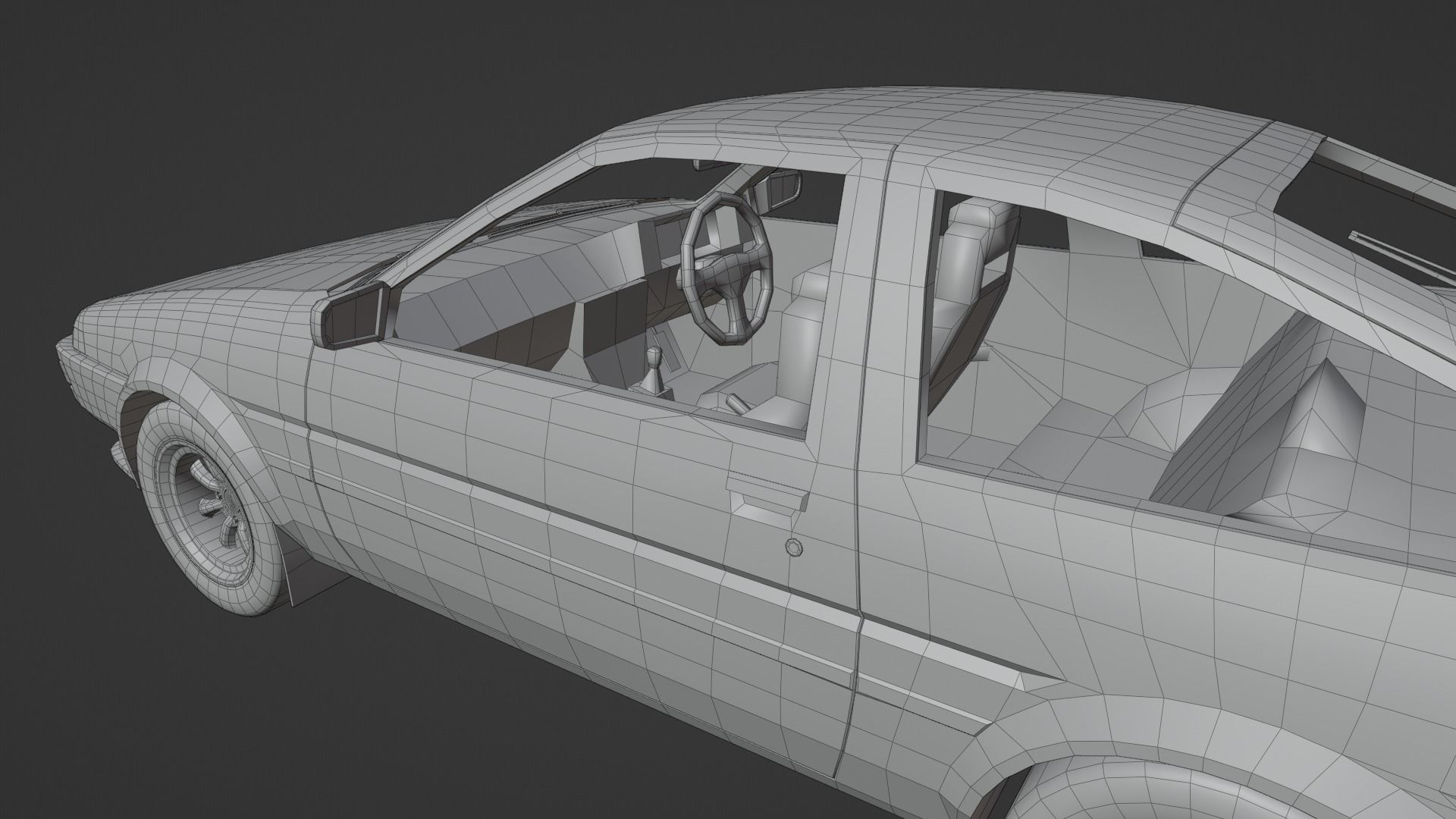 Toyota Sprinter AE86 Trueno Low-poly 3D model_13