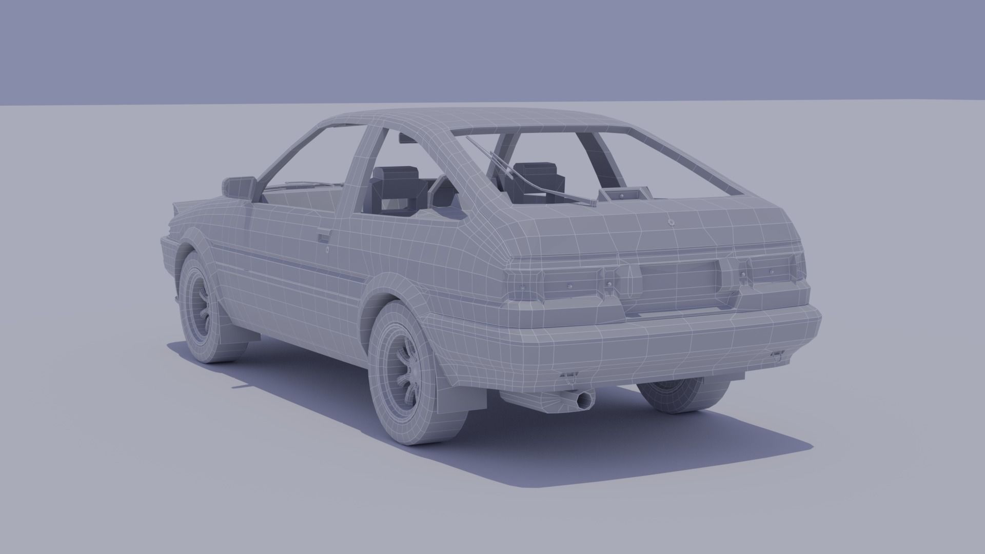 Toyota Sprinter AE86 Trueno Low-poly 3D model_7