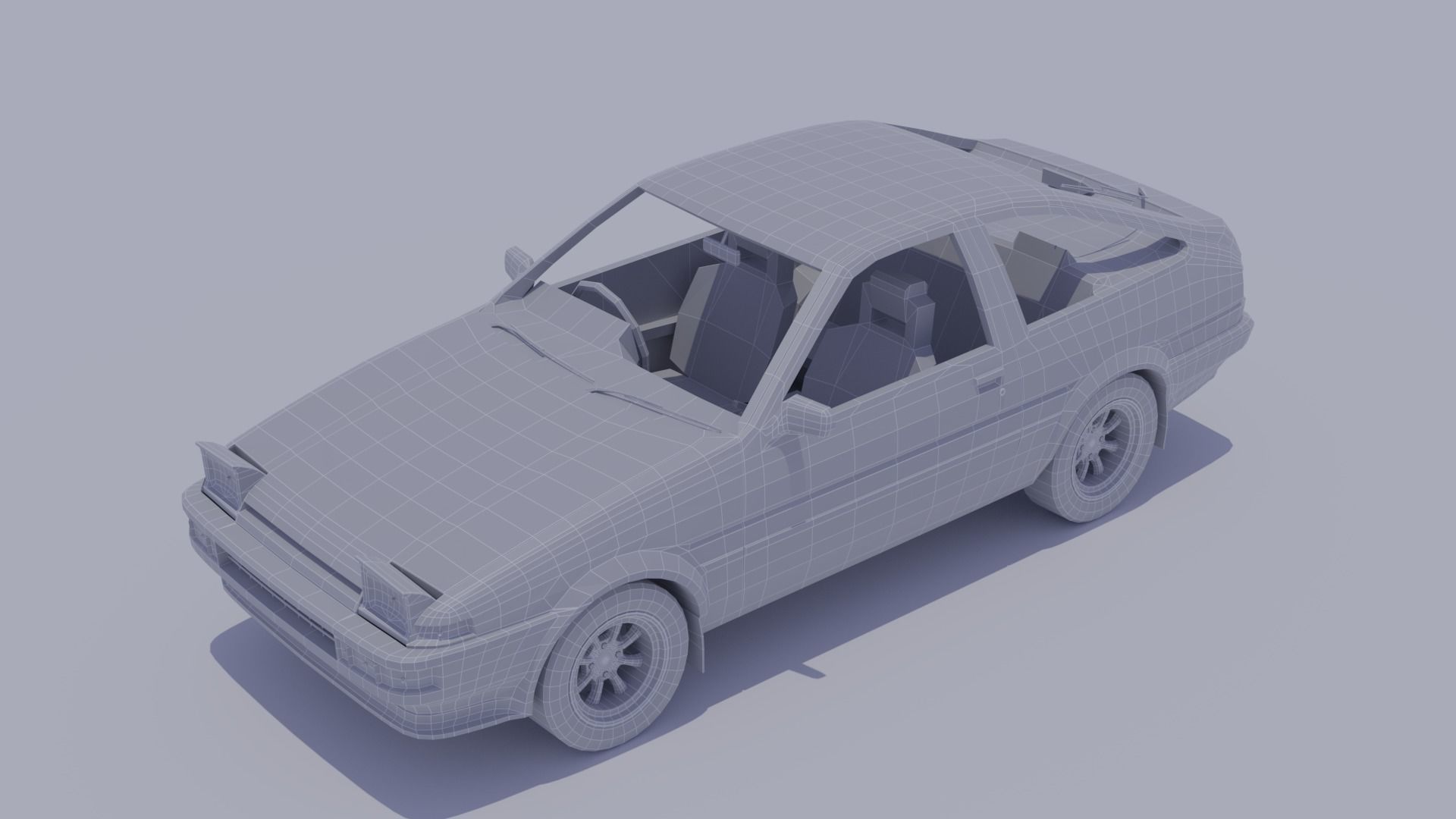 Toyota Sprinter AE86 Trueno Low-poly 3D model_9