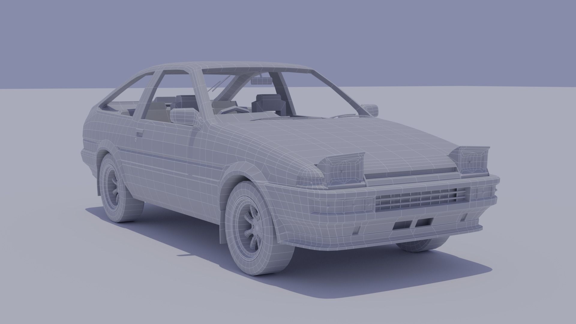 Toyota Sprinter AE86 Trueno Low-poly 3D model_8