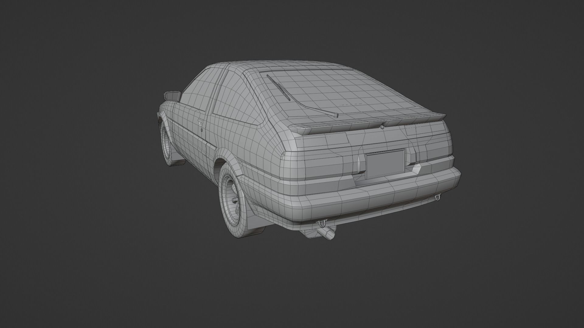 Toyota Sprinter AE86 Trueno Low-poly 3D model_11