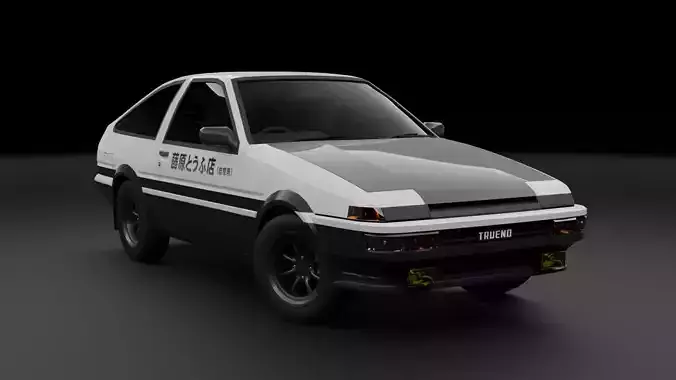 Toyota Sprinter AE86 Trueno Low-poly 3D model