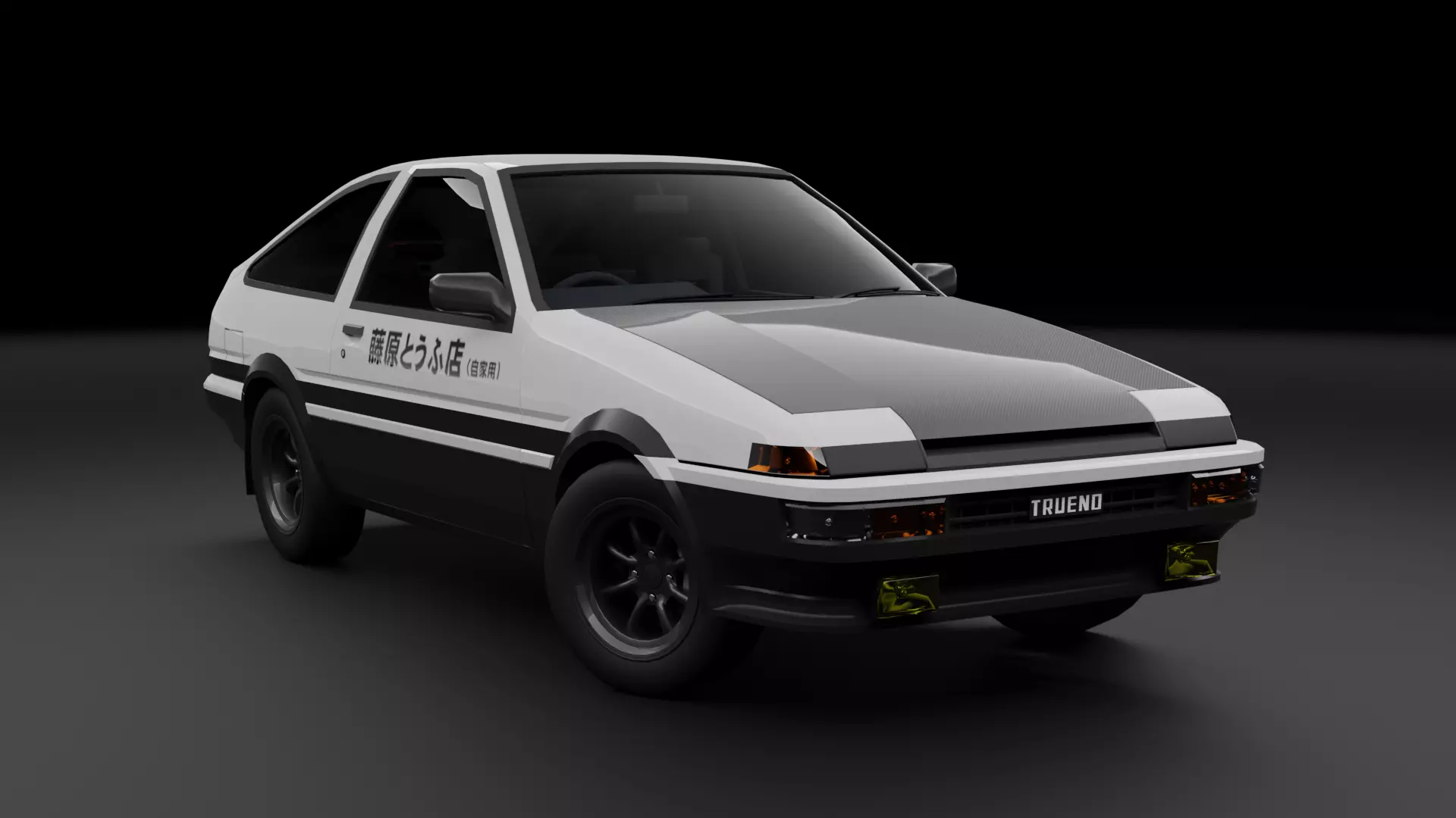 Toyota Sprinter AE86 Trueno Low-poly 3D model_0
