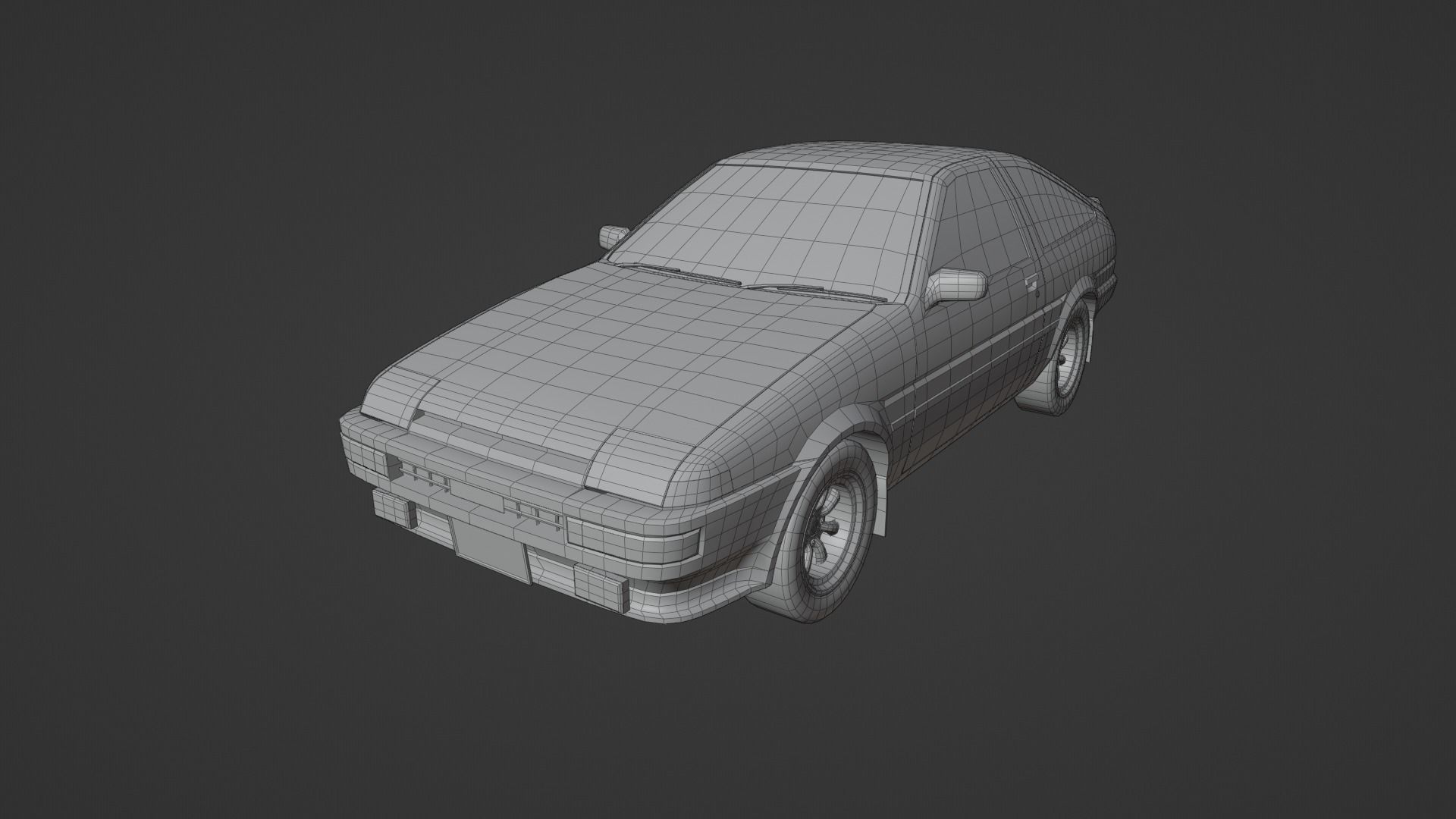 Toyota Sprinter AE86 Trueno Low-poly 3D model_10