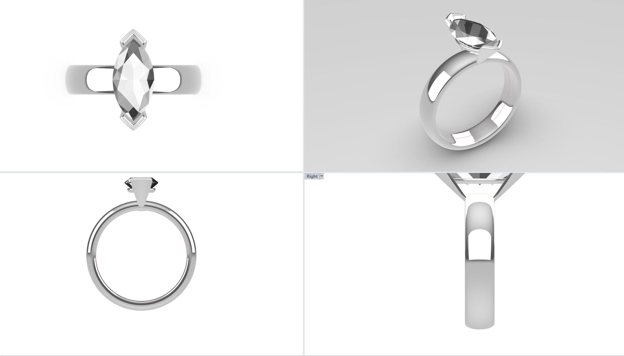 Engagement Ring 3D print model_1