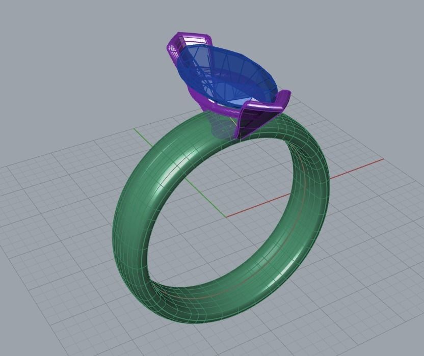 Engagement Ring 3D print model_2