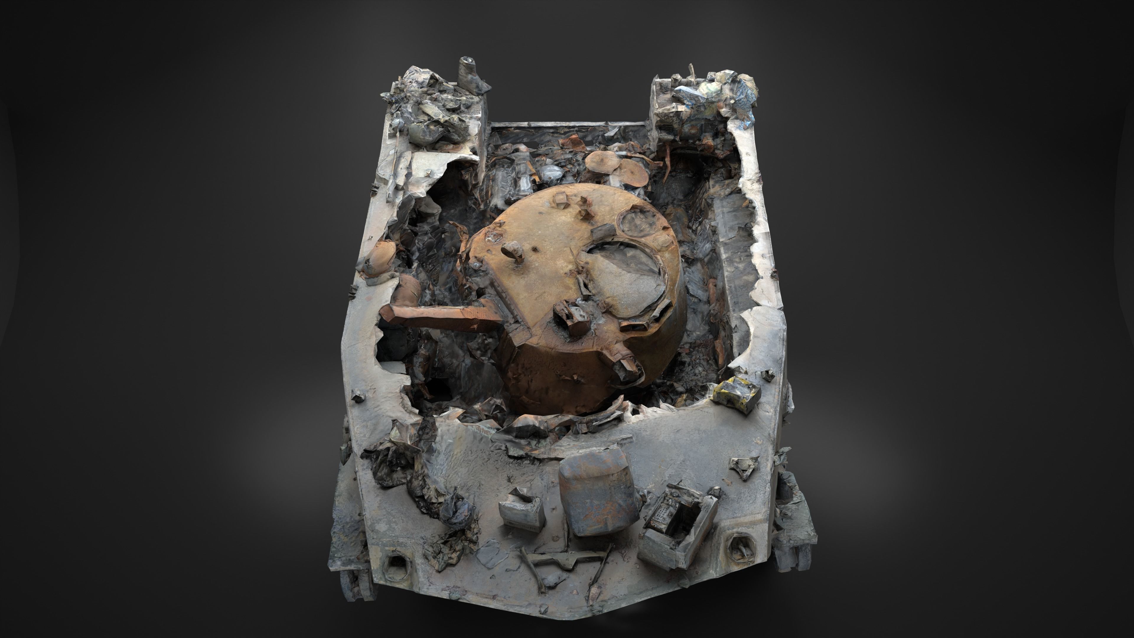 Destroyed and burnt Russian BMD-2 Photoscan PBR Game Ready Low-poly 3D model_21