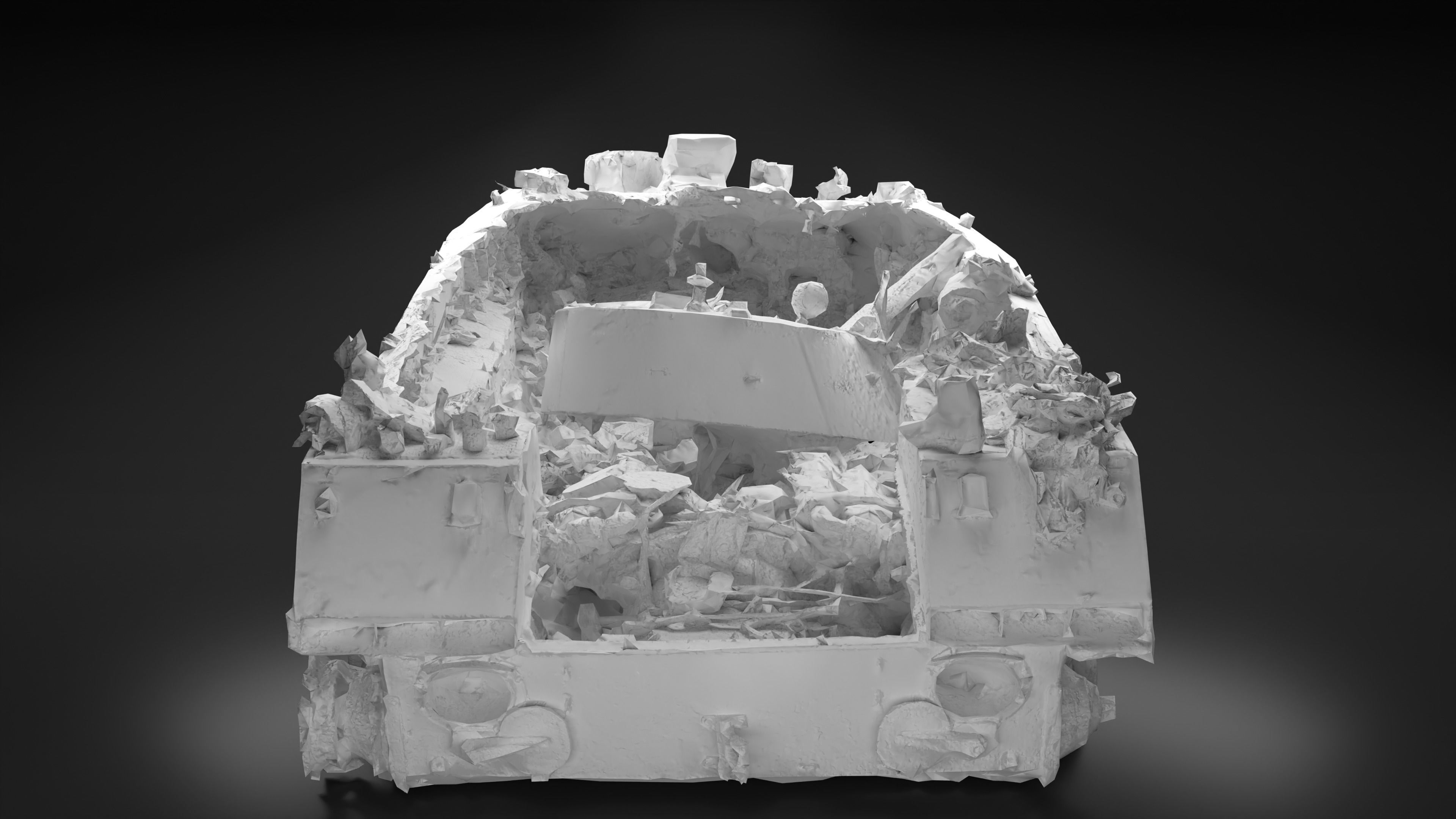 Destroyed and burnt Russian BMD-2 Photoscan PBR Game Ready Low-poly 3D model_13