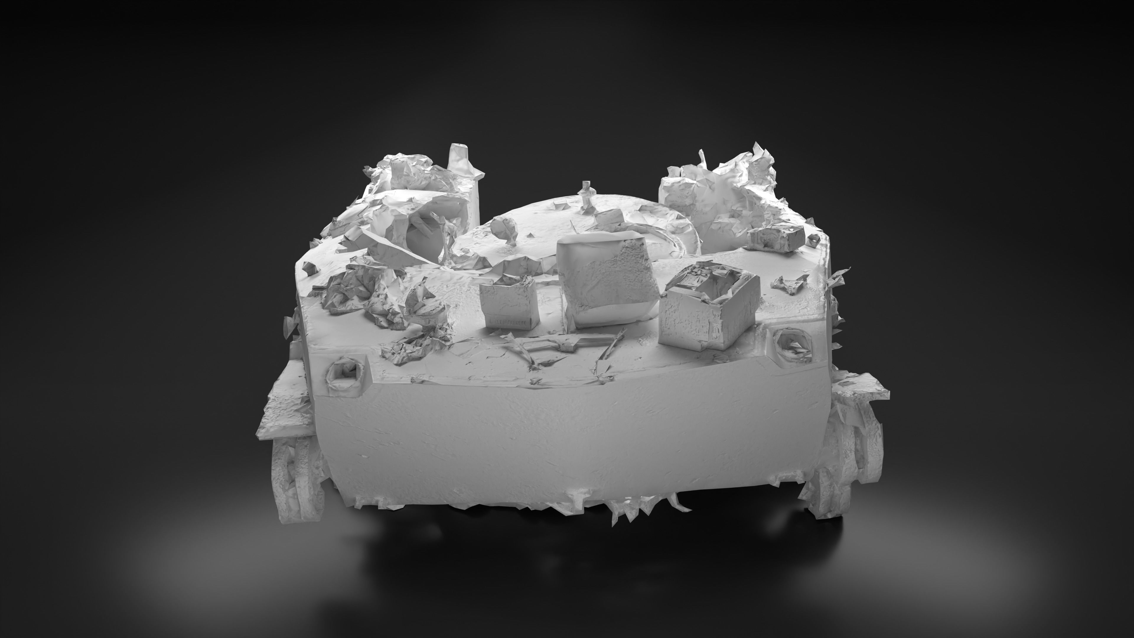 Destroyed and burnt Russian BMD-2 Photoscan PBR Game Ready Low-poly 3D model_7