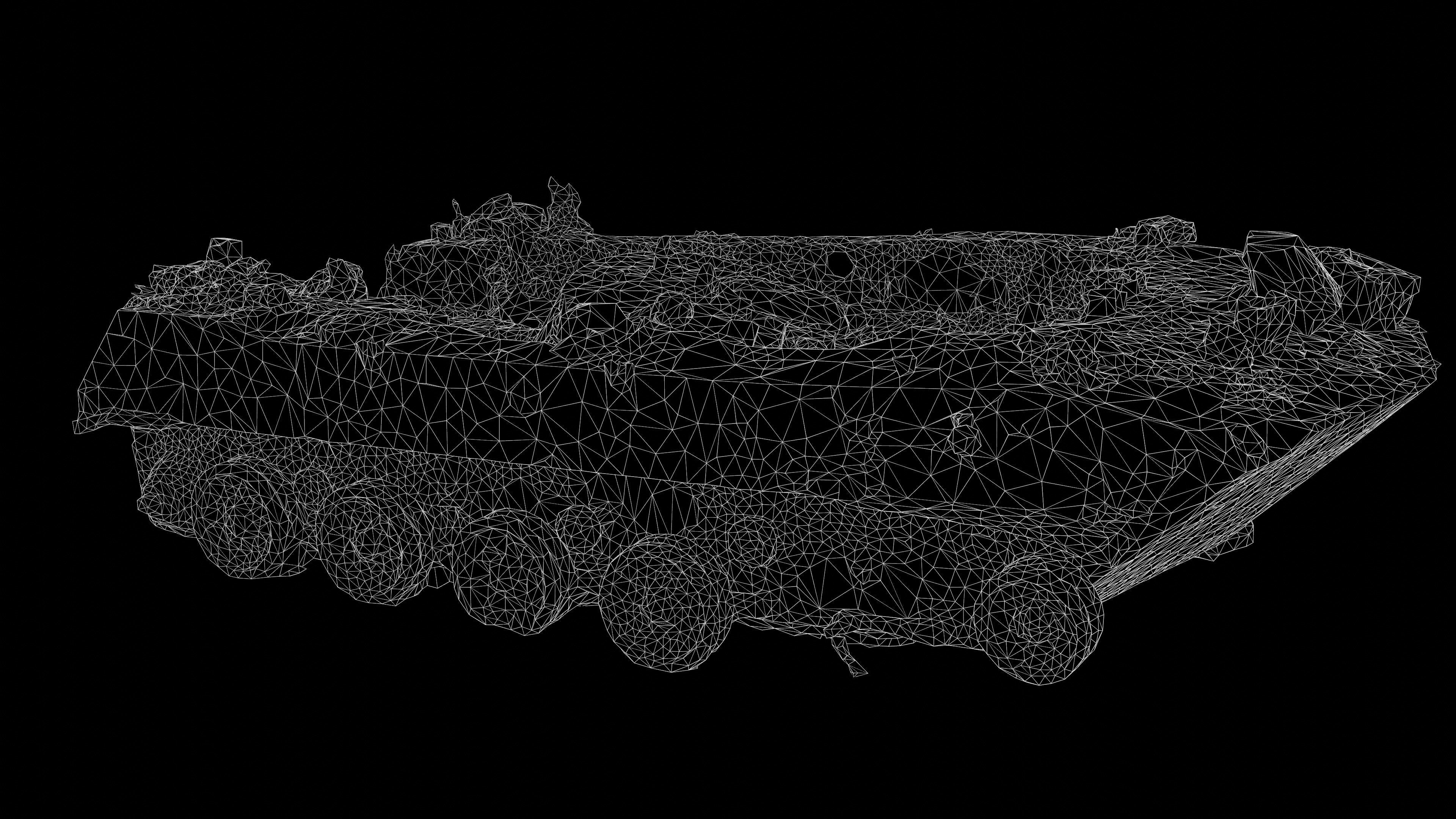 Destroyed and burnt Russian BMD-2 Photoscan PBR Game Ready Low-poly 3D model_5