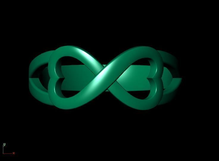 Infinity Heart Ring 3D print model_12