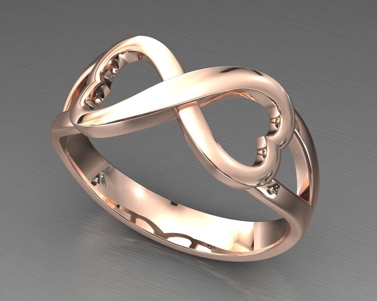 Infinity Heart Ring 3D print model_11
