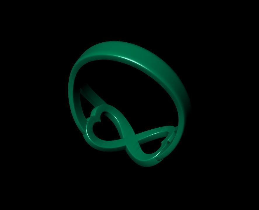 Infinity Heart Ring 3D print model_17