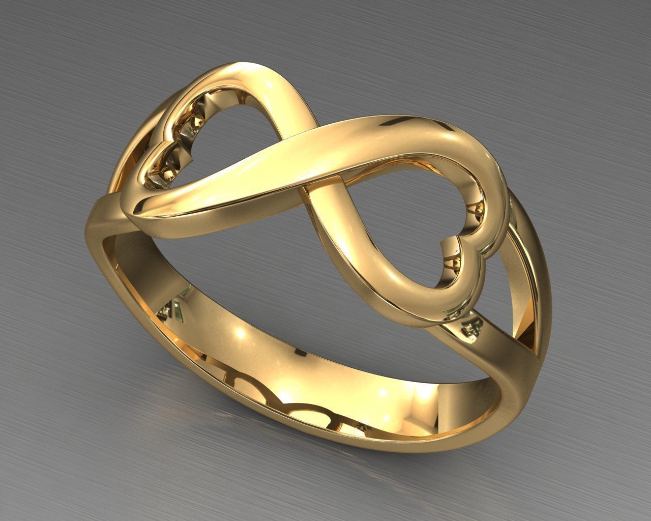 Infinity Heart Ring 3D print model_3