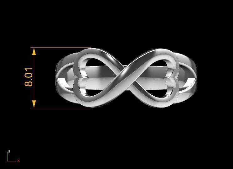 Infinity Heart Ring 3D print model_7