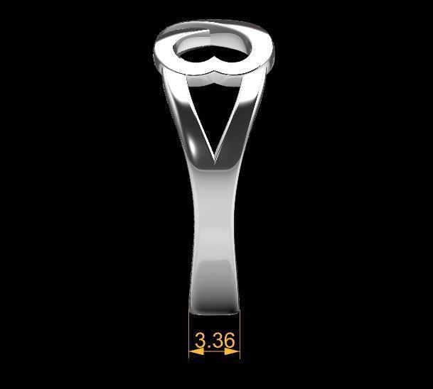 Infinity Heart Ring 3D print model_10