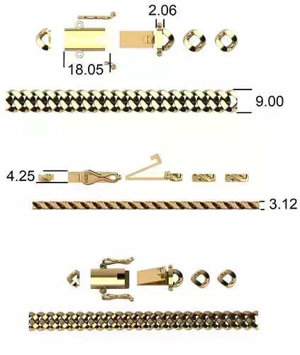 3DM Format Cuba chain 9mm