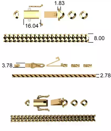 3DM Format Cuba chain 8mm