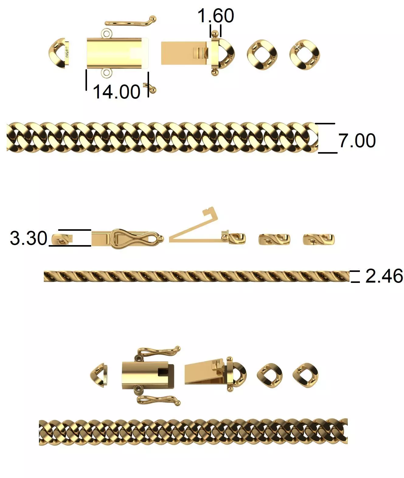 3DM Format Cuba chain 7mm 3D print model_0