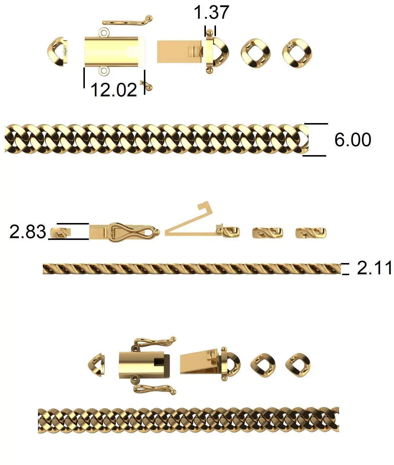 3DM Formet Cuba chain 6mm 3D print model_0