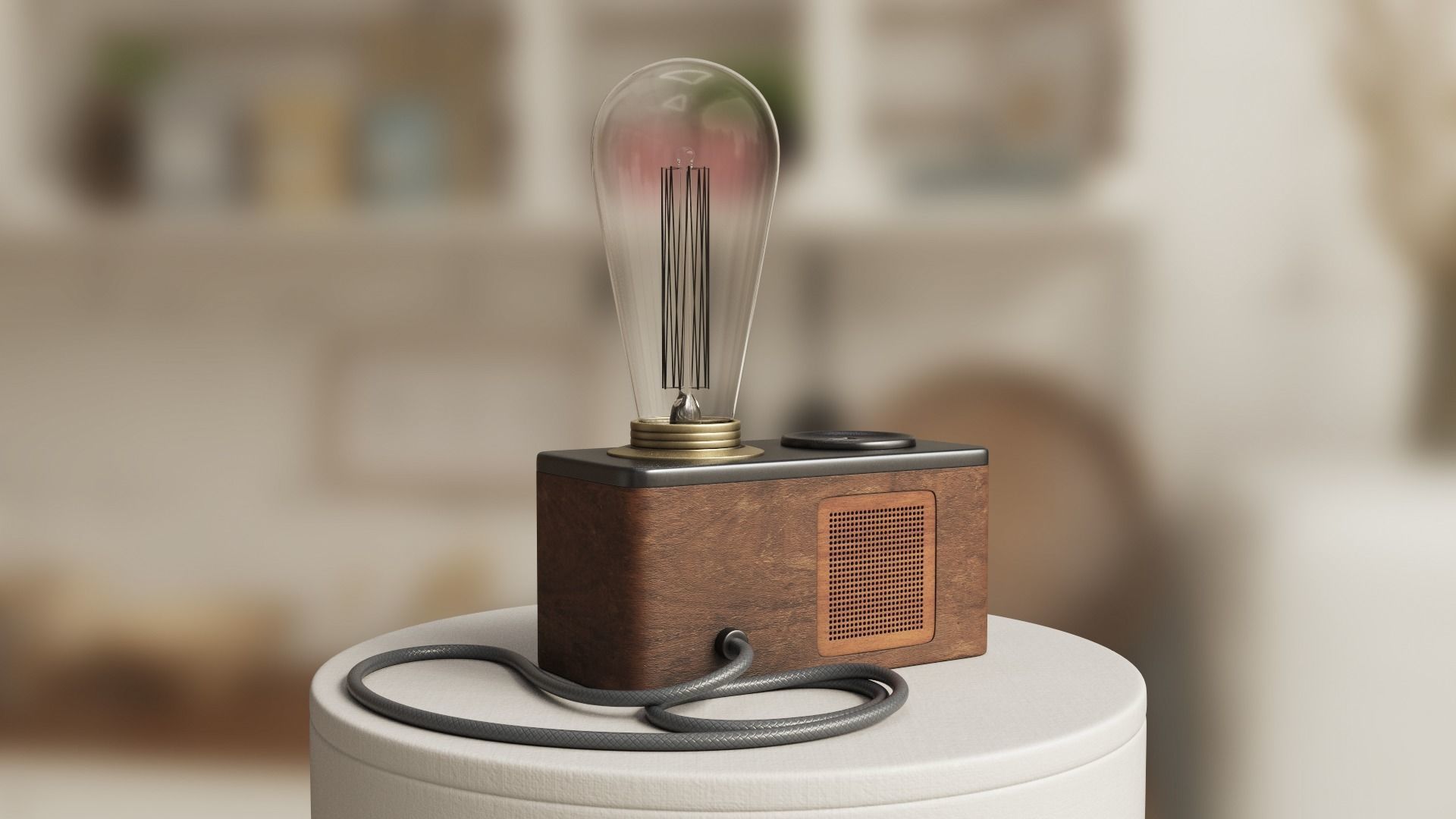 Radio Lamp Low-poly 3D model_2