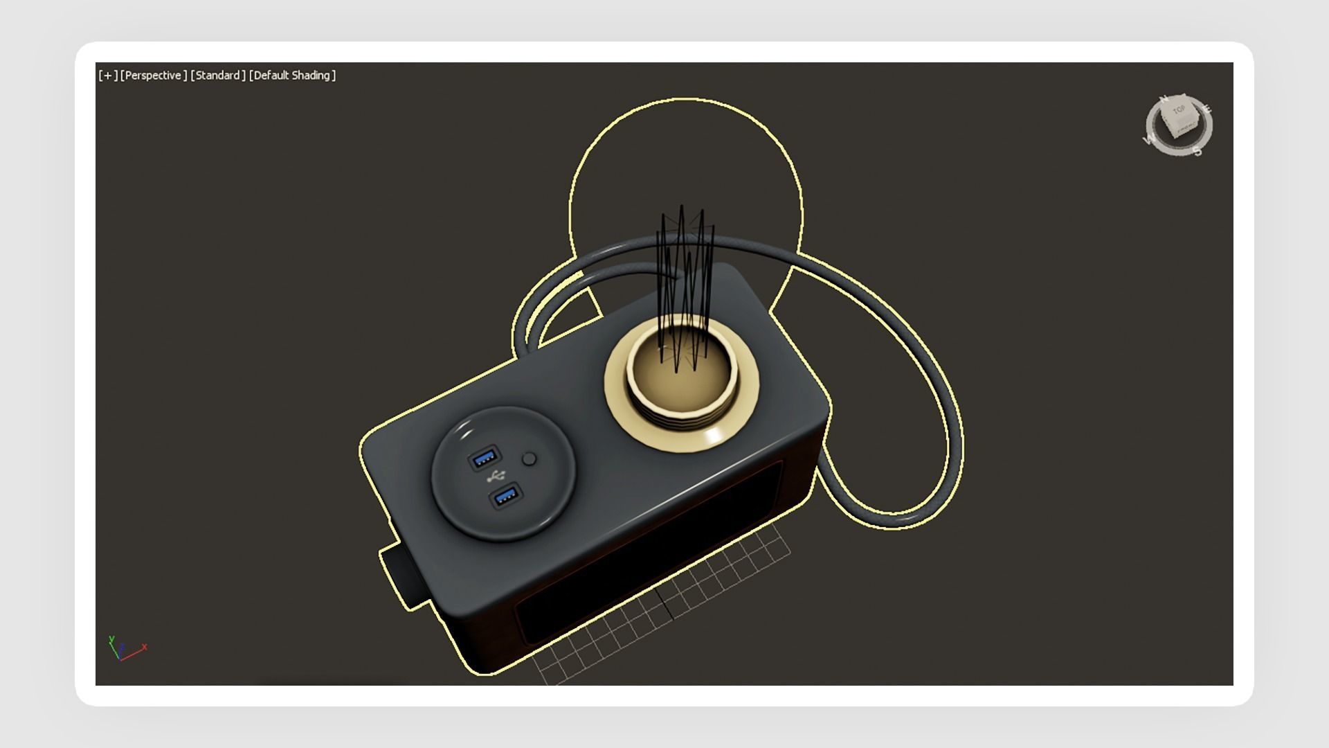 Radio Lamp Low-poly 3D model_6